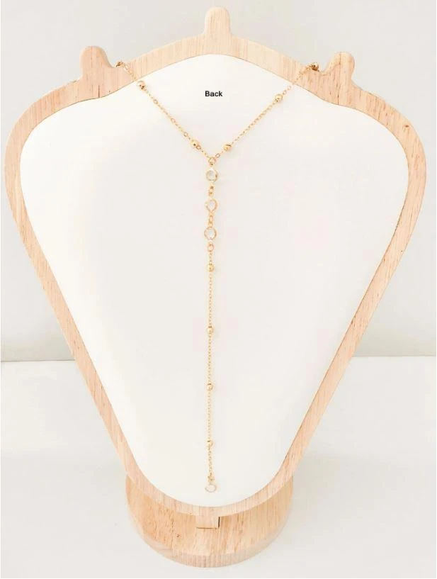 Gold beaded back necklace with transparent beads 3081 at €9.99 – photo 2